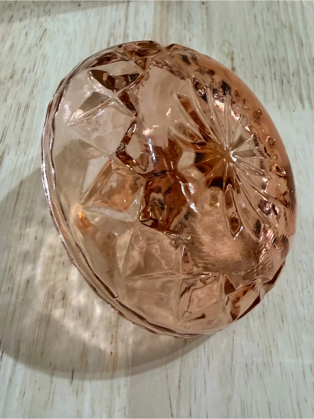 Vintage Pink Depression Glass Ring Holder Jewelry Dish Shabby Chic